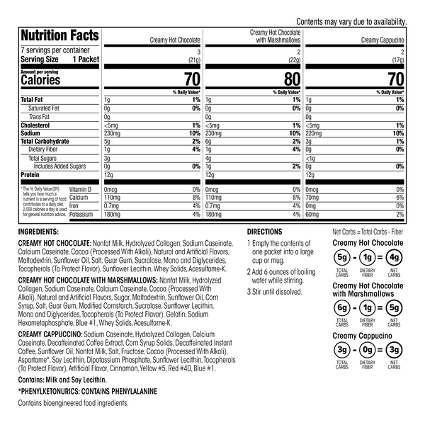Protein Cappuccino & Hot Chocolate (7ct) image number null