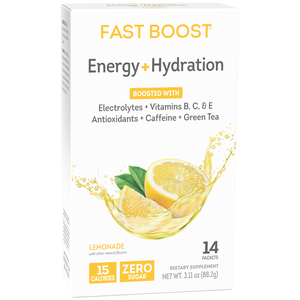 FAST BOOST Energy & Hydration Drink Mix, Lemonade (14ct)