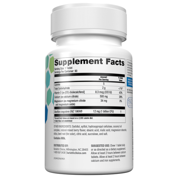 Chewable Calcium Citrate 500mg with Vitamin D3, Magnesium & Probiotics image number null